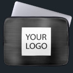 Capa Para Notebook Metálico Preto - Promocional de Logotipo Personali<br><div class="desc">Moderno preto Faux Metálico Ilegante Ilegante Seu Laptop de logotipo personalizado Saco de Promocional ou Promocional (promo) de anúncio. Este gabinete de computador profissional de classe pode ser personalizado para incluir o logotipo da sua empresa ou da sua empresa.</div>