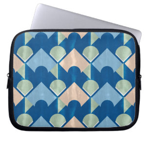 Capa Para Notebook Metallic blue geometric diamond shapes