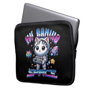 CAPA PARA NOTEBOOK MEU ESPAÇO DE JOGOS - GATO ESPAÇO KAWAII