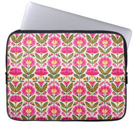 Capa Para Notebook Mexican Talavera Flowers Retro Pink Botanical