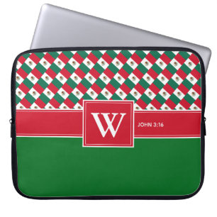 Capa Para Notebook MEXICO Monograma Escritura Cristã Laptop Verde