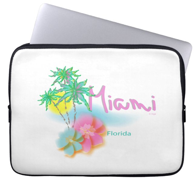 Capa Para Notebook Miami, Flórida, Palmas, Gráfico, Legal (Frente)