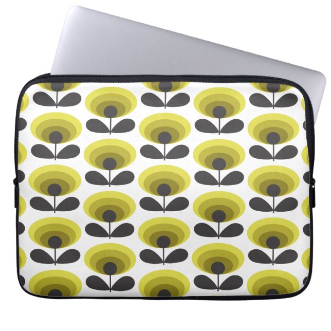 Capa Para Notebook Mid Century Scandinavian Modern Retro Flower Bloom (Frente)