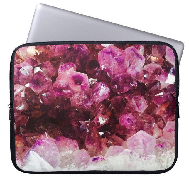 Capa Para Notebook Minério roxo de ametista cristal (Frente)