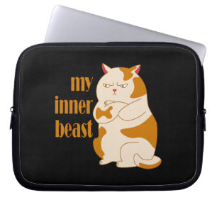 Capa Para Notebook Minha citação motivadora de gato preguiçoso e gord