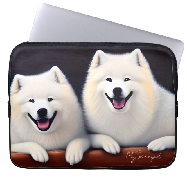 Capa Para Notebook Minha Ideia de Presente Personalizada Samoyed, Cut (Frente)