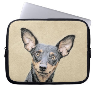 Capa Para Notebook Miniatura Pinscher Pintando Bela Arte Original de
