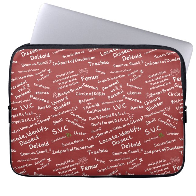 Capa Para Notebook Minimal Anatomical Doodle Pattern Medical Laptop  (Frente)