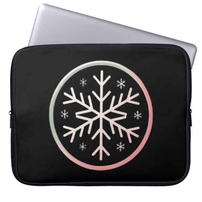 Capa Para Notebook Minimal Snowflake Icon –  Winter Holiday design  (Frente)