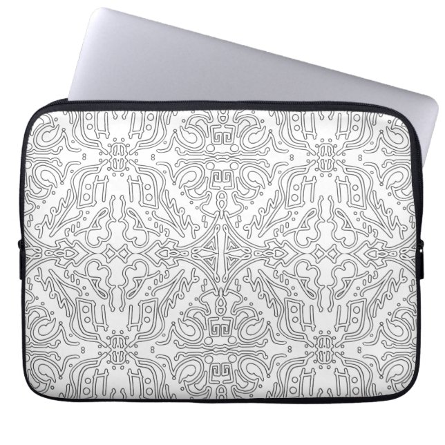 Capa Para Notebook Minimalist Grey Floral Pattern (Frente)