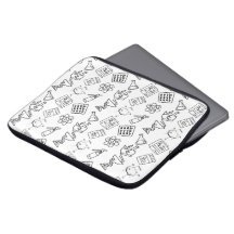 Minimalist Pharmacy Icon Pattern Laptop Sleeve