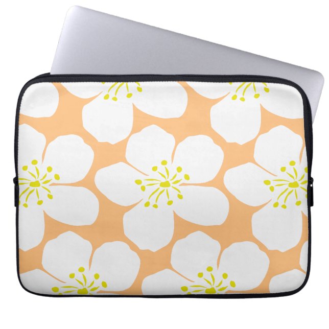 Capa Para Notebook Minimalist White Floral Pattern (Frente)