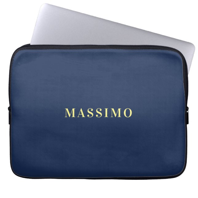 Capa Para Notebook Minimalista Nome Azul Profissional Clássico (Frente)