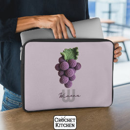 Capa Para Notebook Mínimo Roxo Vovó Chic Crochet Nome