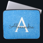 Capa Para Notebook Minograma Azul e Luminoso<br><div class="desc">Minúscula azul e Laptop de monograma brilhante. Esse caso pode ser personalizado para incluir seu nome inicial e próprio. Se você quiser combinar itens,  contate o designer.</div>