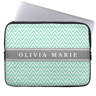 Capa Para Notebook Mint Chevron Cinza