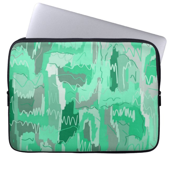 Capa Para Notebook Mint Greenery Abstrato (Frente)
