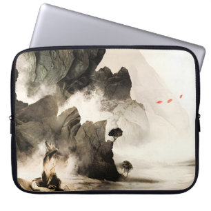 Capa Para Notebook Mística Raposa da Primavera Montanha Minimalista Z