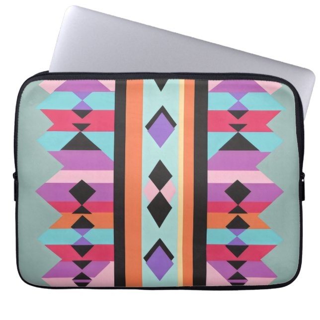 Capa Para Notebook Mistura de padrões geométricos retrô (Frente)