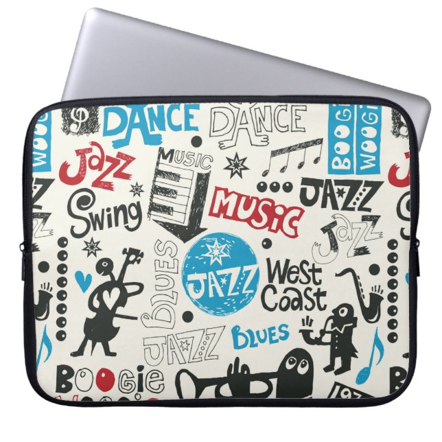 Capa Para Notebook mistura de rabiscos jazz (Frente)