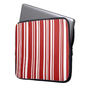 Capa Para Notebook Mistura de tiras Vermelhas e Brancas