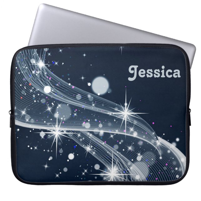 Capa Para Notebook Misty Star Swirls and Custom Name (Frente)