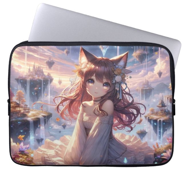 Capa Para Notebook Mítica Catgirl Anime Princess (Frente)