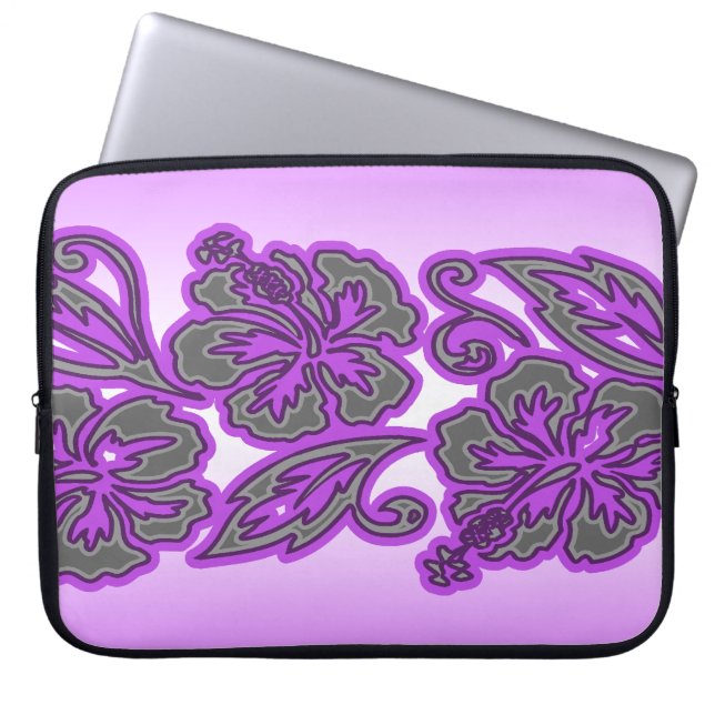 Capa Para Notebook Moana Hibiscus Havaiano Neoprene Wetcase (Frente)