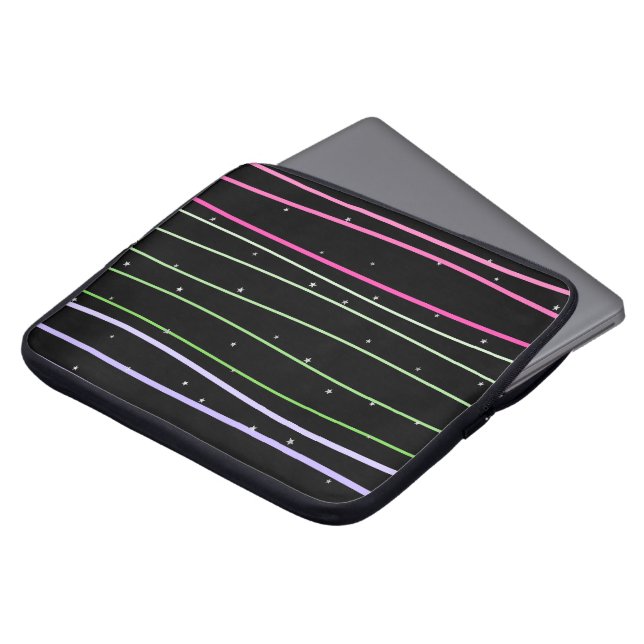 Capa Para Notebook Mochila con estrellas con líneas onduladas (Frente Topo)