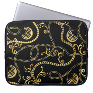 Capa Para Notebook Moda sem costura da corrente do ouro, Illustrati