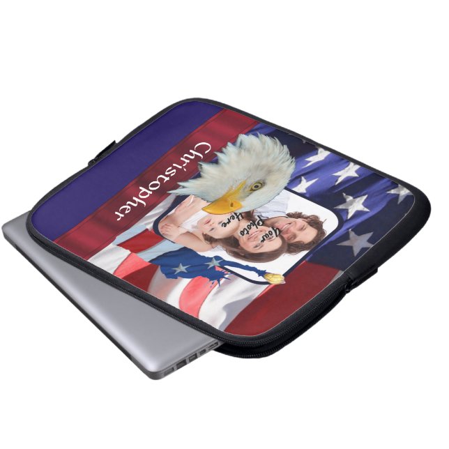 Capa Para Notebook Modelo de foto do Ícone Americano Patriótico (Frente Inferior)