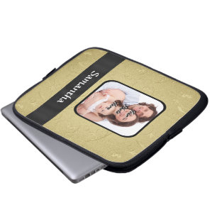 Capa Para Notebook modelo de foto Dourado e preto