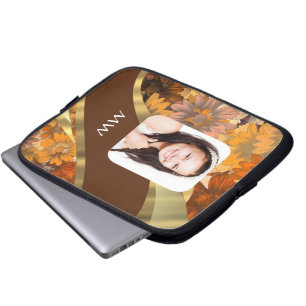 Capa Para Notebook Modelo de foto floral castanho