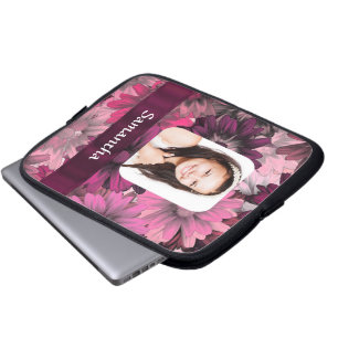 Capa Para Notebook Modelo de foto floral rosa