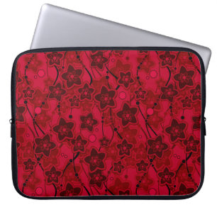 Capa Para Notebook modelo de moda rústica floral vermelho castanho