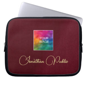 Capa Para Notebook Modelo Elegante Carregue seu logotipo Nome de text