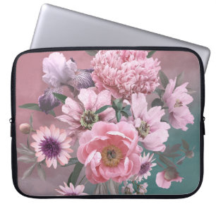 Capa Para Notebook Modelo Floral. Lindas flores, peônias e iri