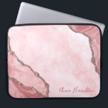 Capa Para Notebook Modern Blush Pink Gold Agate Geode<br><div class="desc">Modern Blush Pink Gold Agate Geode laptop sleeve</div>