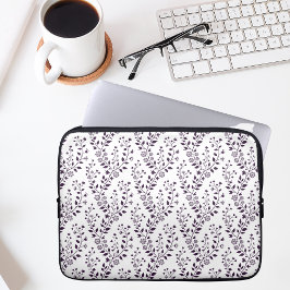 Capa Para Notebook Modern Boho Floral Pattern Plum White