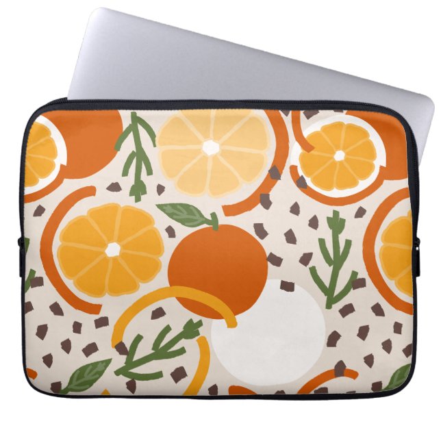 Capa Para Notebook Modern Citrus Fruit Geometric Warm Retro (Frente)