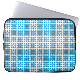Capa Para Notebook Modern geometric blue SEA squares pattern
