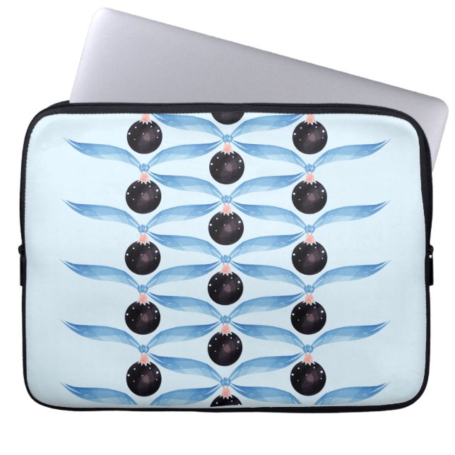 Capa Para Notebook Modern Holiday Black Ornament Pattern Laptop Sleev (Frente)