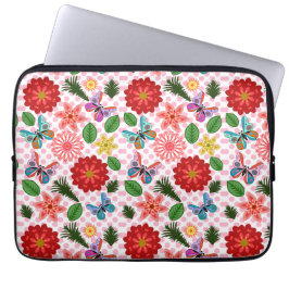 Capa Para Notebook Modern Spring Garden Butterfly Floral 