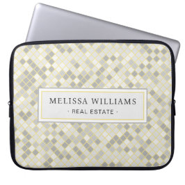 Capa Para Notebook Modern Yellow & Gray Geometric Business