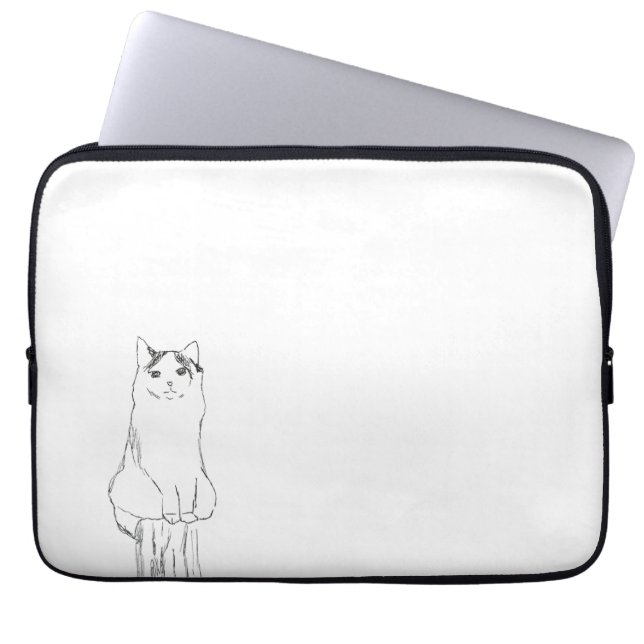 Capa Para Notebook Moderno de esboço de gato bonito (Frente)