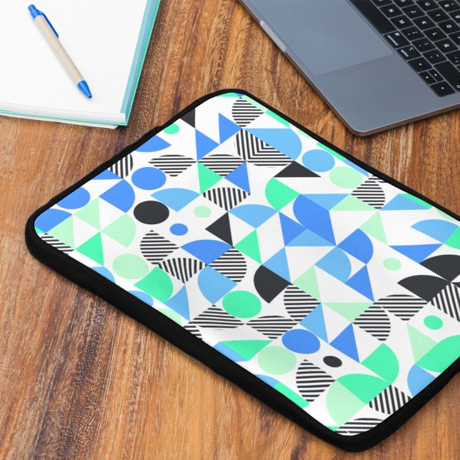 Capa Para Notebook Moderno Geométrico Azul Mint Abstrato (Criador carregado)
