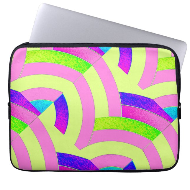 Capa Para Notebook moderno na moda cor-de-rosa/verde (Frente)