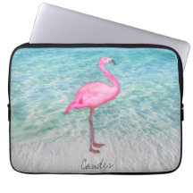 Moderno Tropical Sandy Beach, Flamingo, Rosa Perso