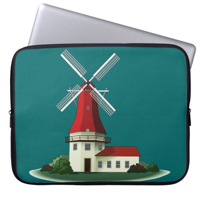 Capa Para Notebook Moinho de Vento de Camisa Bonito (Frente)
