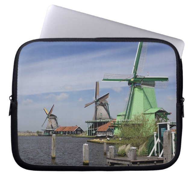 Capa Para Notebook Moinho de vento, Zaanse Schans, Holanda, Países Ba (Frente)